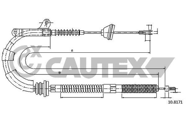 Cautex 762882 Cable Pull, parking brake 762882