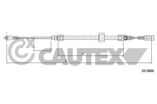 Cautex 763037 Cable Pull, parking brake 763037