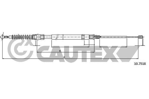 Cautex 763048 Cable Pull, parking brake 763048