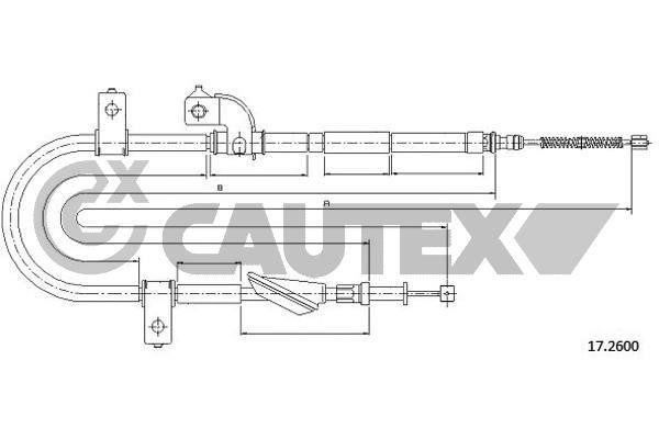Cautex 762627 Cable Pull, parking brake 762627
