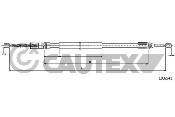 Cautex 028316 Cable Pull, parking brake 028316
