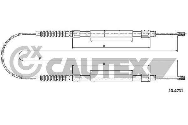 Cautex 761033 Cable Pull, parking brake 761033