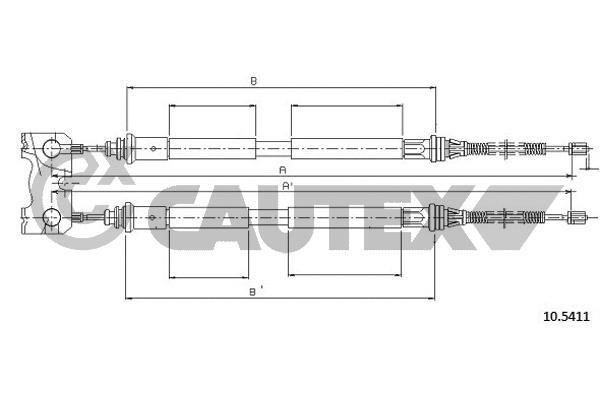 Cautex 761432 Cable Pull, parking brake 761432