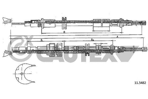 Cautex 761384 Cable Pull, parking brake 761384