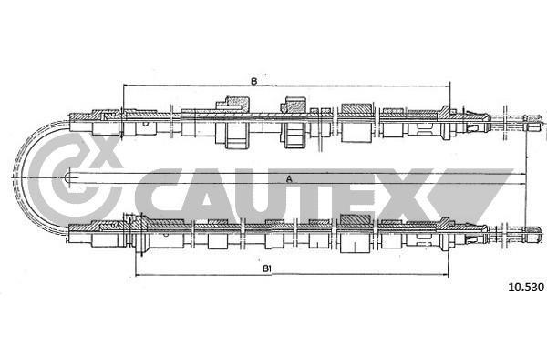 Cautex 761372 Cable Pull, parking brake 761372