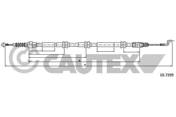 Cautex 763059 Cable Pull, parking brake 763059