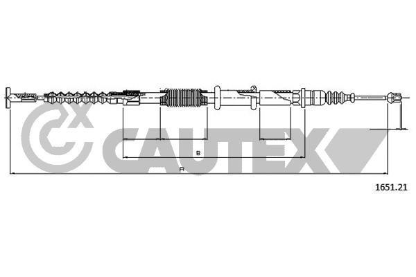 Cautex 017999 Parking brake cable left 017999