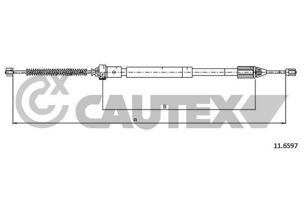 Cautex 028367 Parking brake cable, right 028367