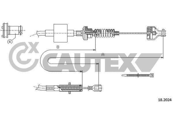 Cautex 761786 Cable Pull, clutch control 761786