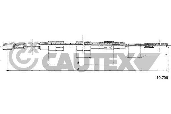 Cautex 763008 Cable Pull, parking brake 763008