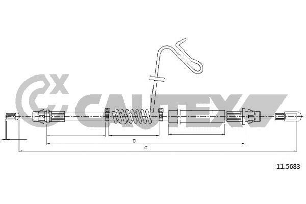 Cautex 761449 Cable Pull, parking brake 761449