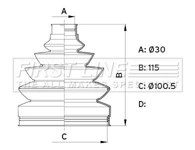 First line FCB6345 Bellow, driveshaft FCB6345