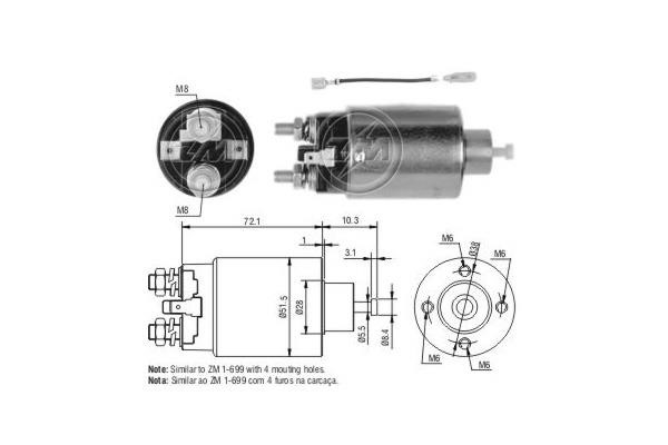 Era 2699 Solenoid switch, starter 2699