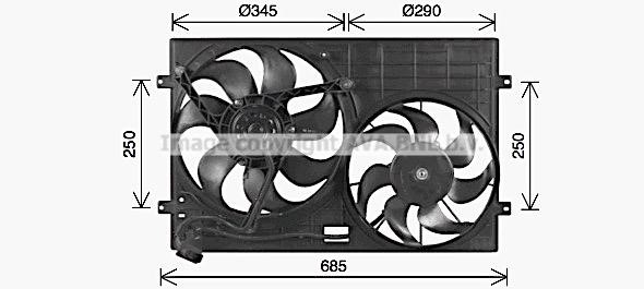 AVA VN7543 Fan, radiator VN7543