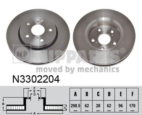 Nipparts N3302204 Brake disk N3302204