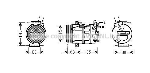 AVA RTAK485 Compressor, air conditioning RTAK485 RTAK485 AVA Compressor, air conditioning