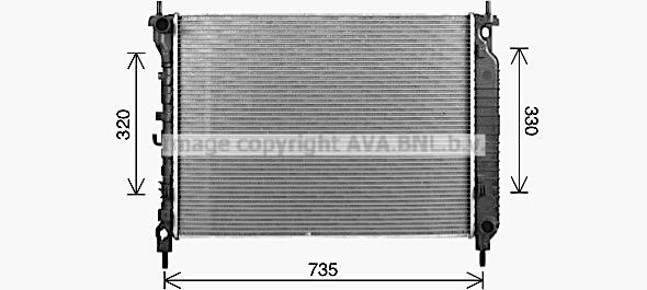 AVA CT2083 Radiator, engine cooling CT2083