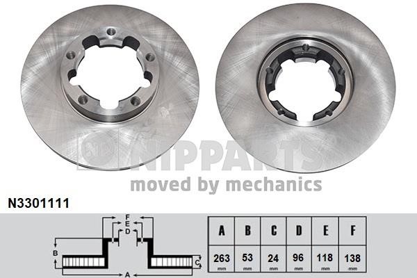 Nipparts N3301111 Front brake disc ventilated N3301111