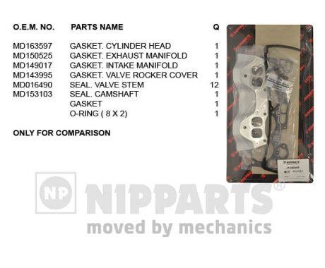 Nipparts J1245043 Gasket Set, cylinder head J1245043