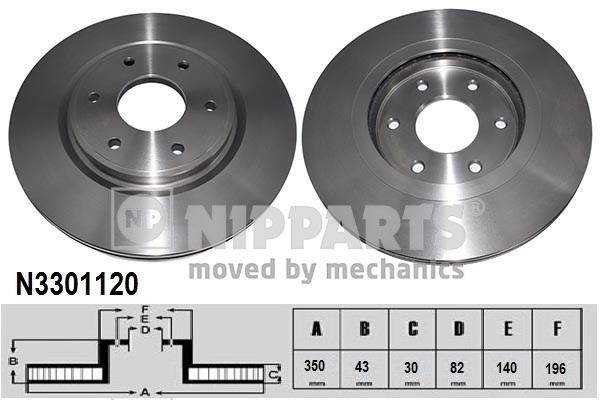 Nipparts N3301120 Brake disc N3301120