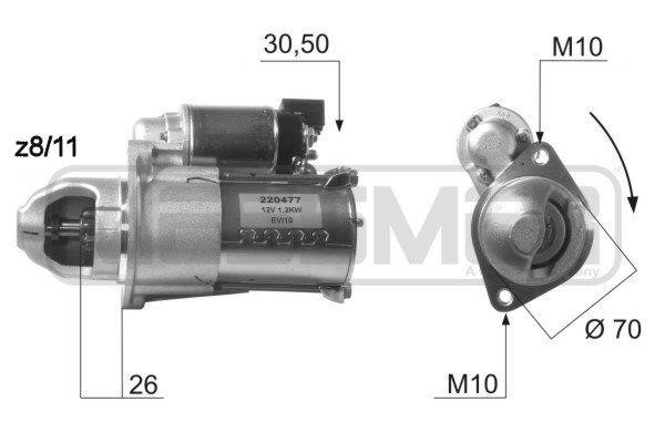 Engine starter Hyundai Sonata: 220477A Era Starter