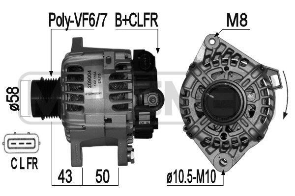 Engine alternator Hyundai ix20: 209004A Era Alternator