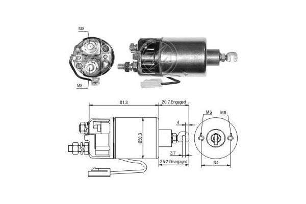 Era 662 Solenoid switch, starter 662