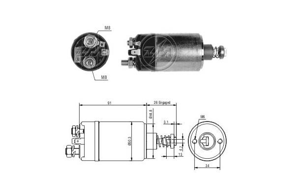 Era 527 Solenoid switch, starter 527