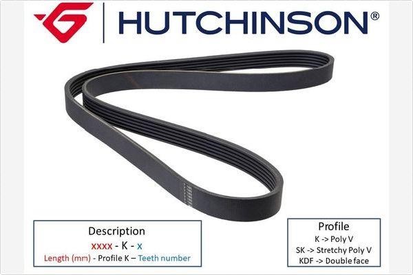 Hutchinson 1485 K 6 V-Ribbed Belt 1485K6