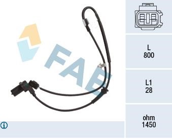 FAE 78493 Sensor, wheel speed 78493