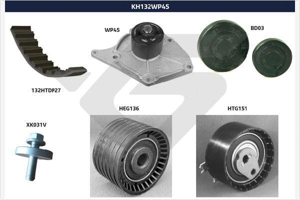 Hutchinson KH 132WP45 TIMING BELT KIT WITH WATER PUMP KH132WP45 KH132WP45 Hutchinson TIMING BELT KIT WITH WATER PUMP