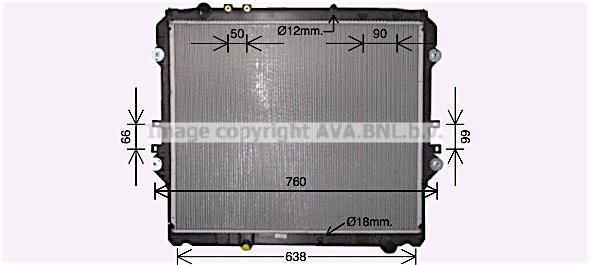 AVA TO2752 Radiator, engine cooling TO2752