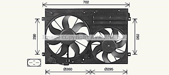 AVA VN7551 Fan, radiator VN7551