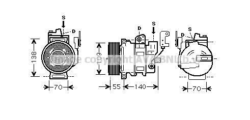 AVA AUAK187 Compressor, air conditioning AUAK187 AUAK187 AVA Compressor, air conditioning