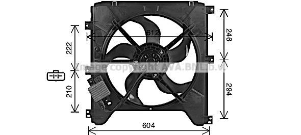 AVA DW7520 Fan, radiator DW7520