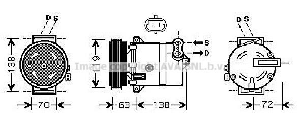 Car heating parts Fiat Multipla: FTAK334 AVA Compressor, air conditioning