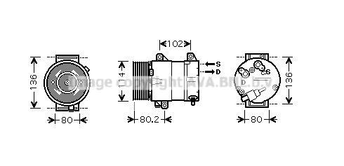 AVA RTAK383 Compressor, air conditioning RTAK383 RTAK383 AVA Compressor, air conditioning