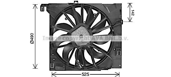 AVA JR7502 Fan, radiator JR7502