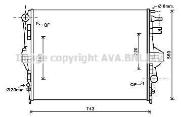 AVA VNA2320 Radiator, engine cooling VNA2320