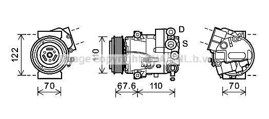 AVA OLAK605 Compressor, air conditioning OLAK605 OLAK605 AVA Compressor, air conditioning