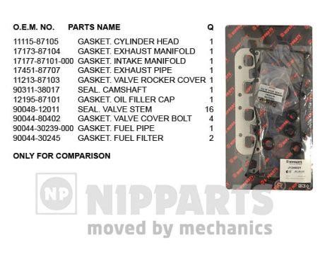 Nipparts J1246021 Gasket Set, cylinder head J1246021