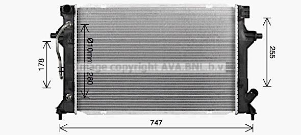 AVA HY2596 Radiator, engine cooling HY2596