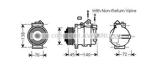 AVA MSAK672 Compressor, air conditioning MSAK672