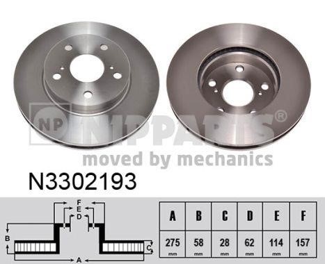 Nipparts N3302193 Brake disc N3302193