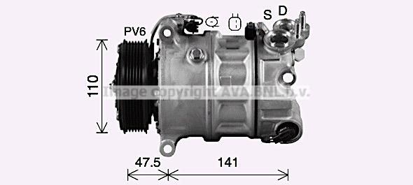 AVA AUAK341 Compressor, air conditioning AUAK341 AUAK341 AVA Compressor, air conditioning