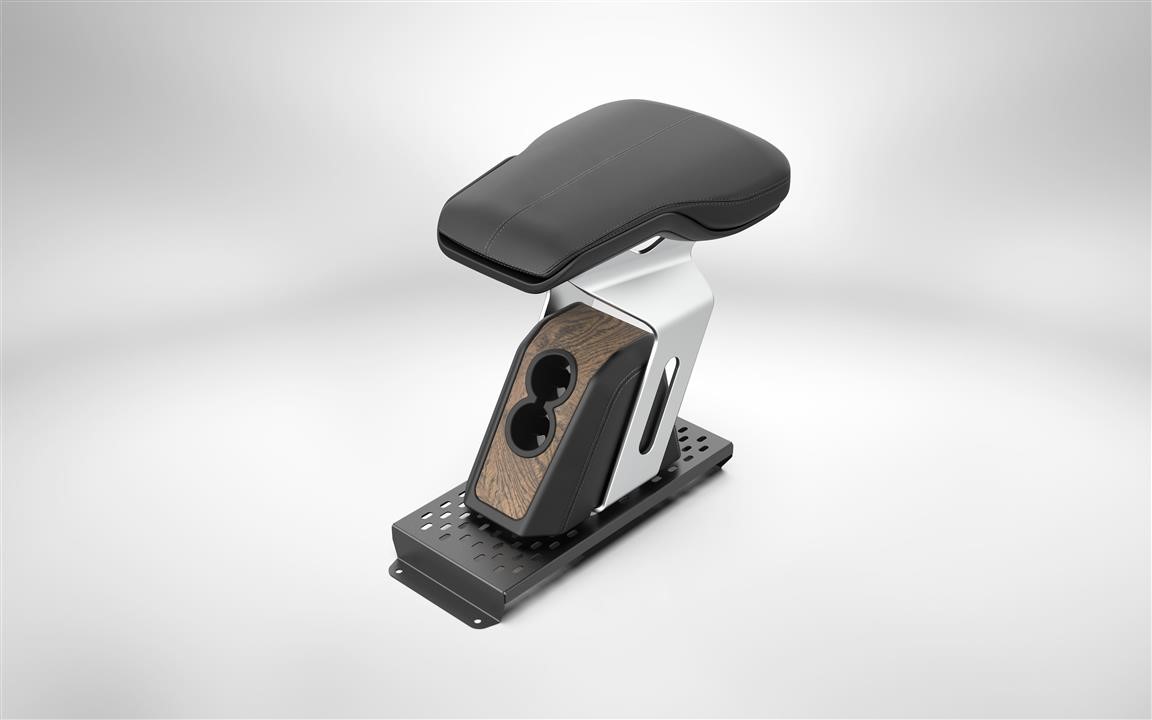 UNIMO extras TX7500.02 Armrest for Tesla Model X basic (All Black with Figured Ash Wood Décor) TX750002
