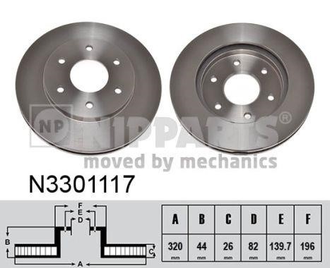 Nipparts N3301117 Brake disc N3301117