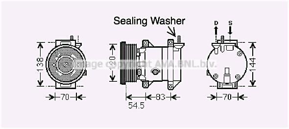 AVA DWAK091 Compressor, air conditioning DWAK091 DWAK091 AVA Compressor, air conditioning