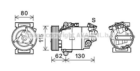 AVA DNAK390 Compressor, air conditioning DNAK390 DNAK390 AVA Compressor, air conditioning