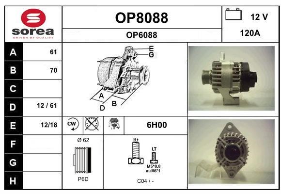 SNRA OP8088 Alternator OP8088